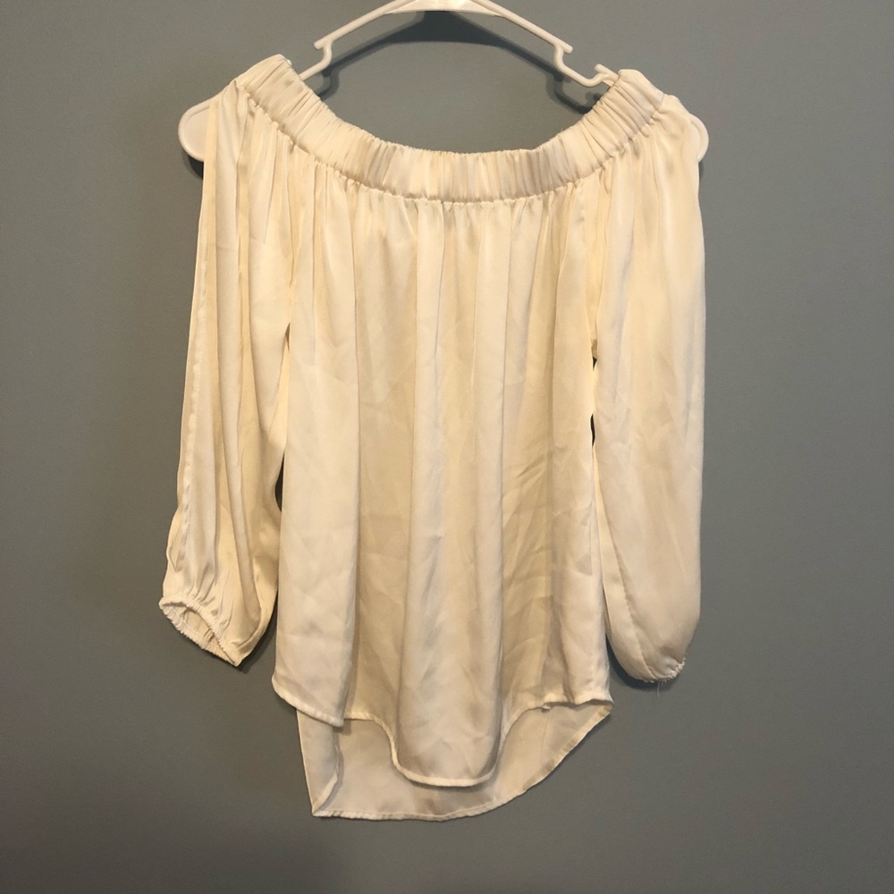 Express satin off the shoulder blouse